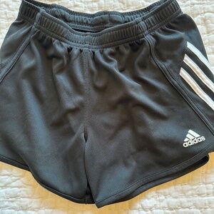 Girls' Adidas Athletic Shorts - Black/White - Size LG (14)